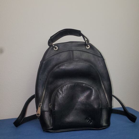 Patricia Nash Alencon Small Backpack Black Leather Travel Tote READ main image 5